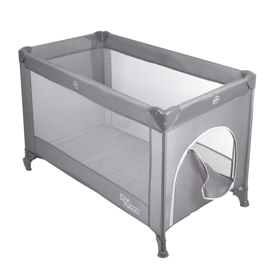 Promedix PR-803 G Szürke Utazó Babaágy 125x65x74cm, Kerekekkel és Védőhuzattal - Image 4
