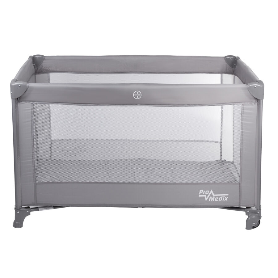 Promedix PR-803 G Szürke Utazó Babaágy 125x65x74cm, Kerekekkel és Védőhuzattal - Image 6