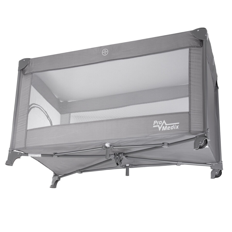 Promedix PR-803 G Szürke Utazó Babaágy 125x65x74cm, Kerekekkel és Védőhuzattal - Image 9