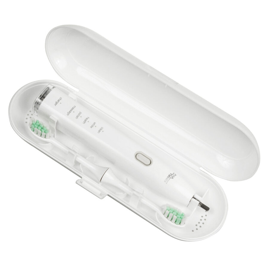 Promedix PR-740 Sonic Fogkefe, fehér színű, 5 üzemmód, időzítő, akkumulátor töltöttségjelző, 2 fej és USB kábel - Image 4